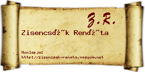Zisencsák Renáta névjegykártya